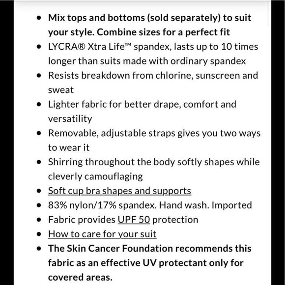 Land’s End Plus Regular size Bandeau tankini top removable straps black Various - Picture 6 of 8